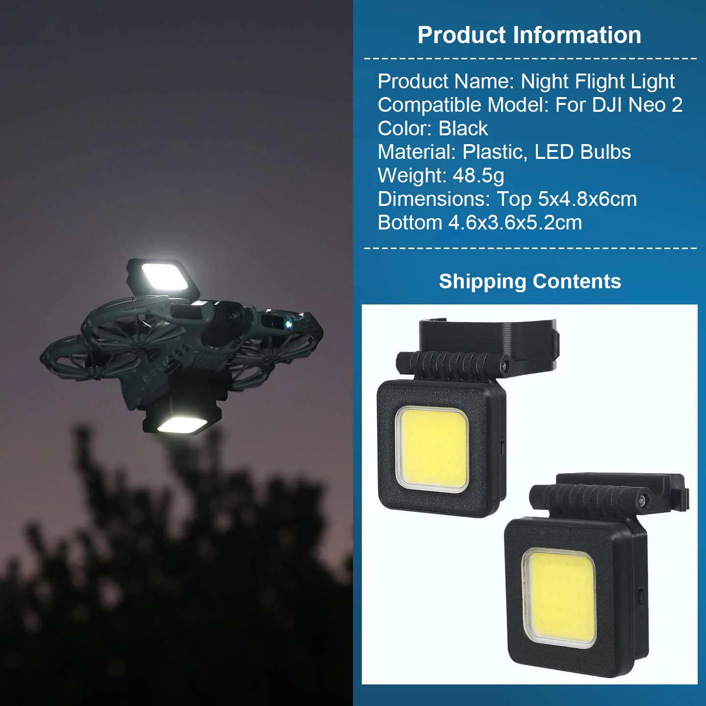 

LED Lights Landing Gear for DJI Neo 2 Drone Accessories Quick Release Navigation Light Night Flying Light Rechargeable Lamp