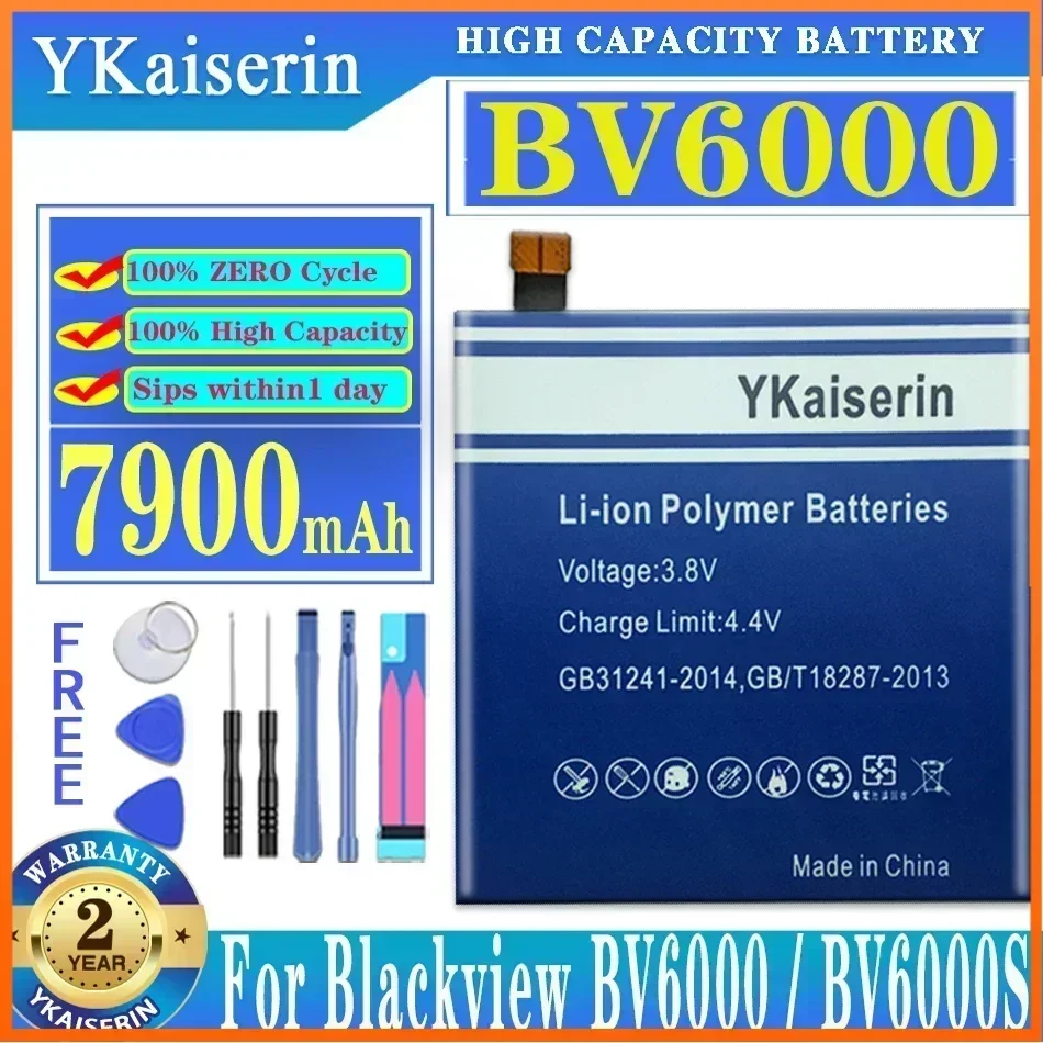 YKaiserin 7900mah Battery for Blackview BV6000 / BV6000S BV 6000 Bateria Batteries + Track NO Warranty 2 Years