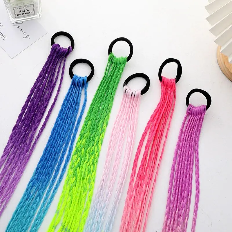 Children\'S Color Wigs Braided Hair Gradient Twist Braids Color Pigtails Girls Hair Accessories Braided Hair Color Rope