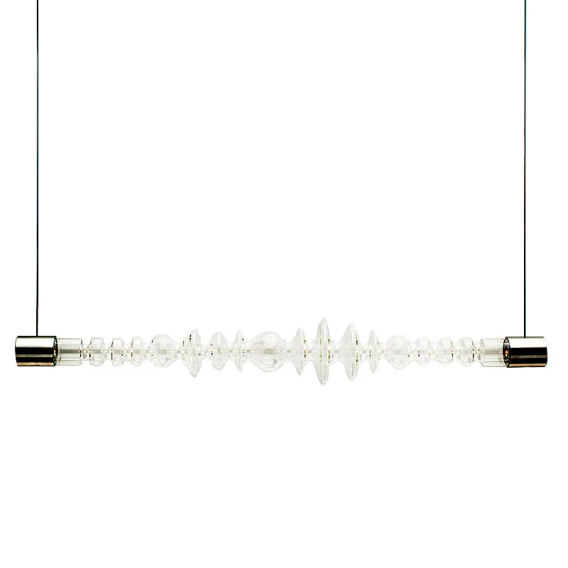 Imagem -06 - Sandyha-lustre de Vidro Long Strip Lâmpada Led para Sala de Jantar Moderno e Minimalista Pingente Home Design Bar e Ilha