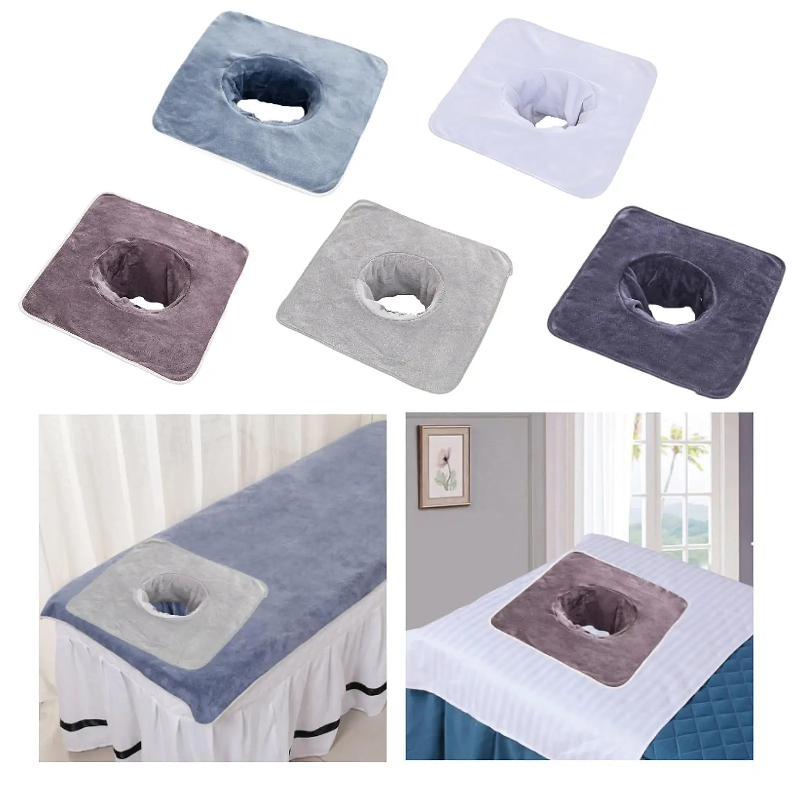 SPA Towel with Face Hole for Skin Care Beauty Salon Bed Sheet Soft SPA Steam Massage Towel Massage Bed Sheets Massage Bed Cover