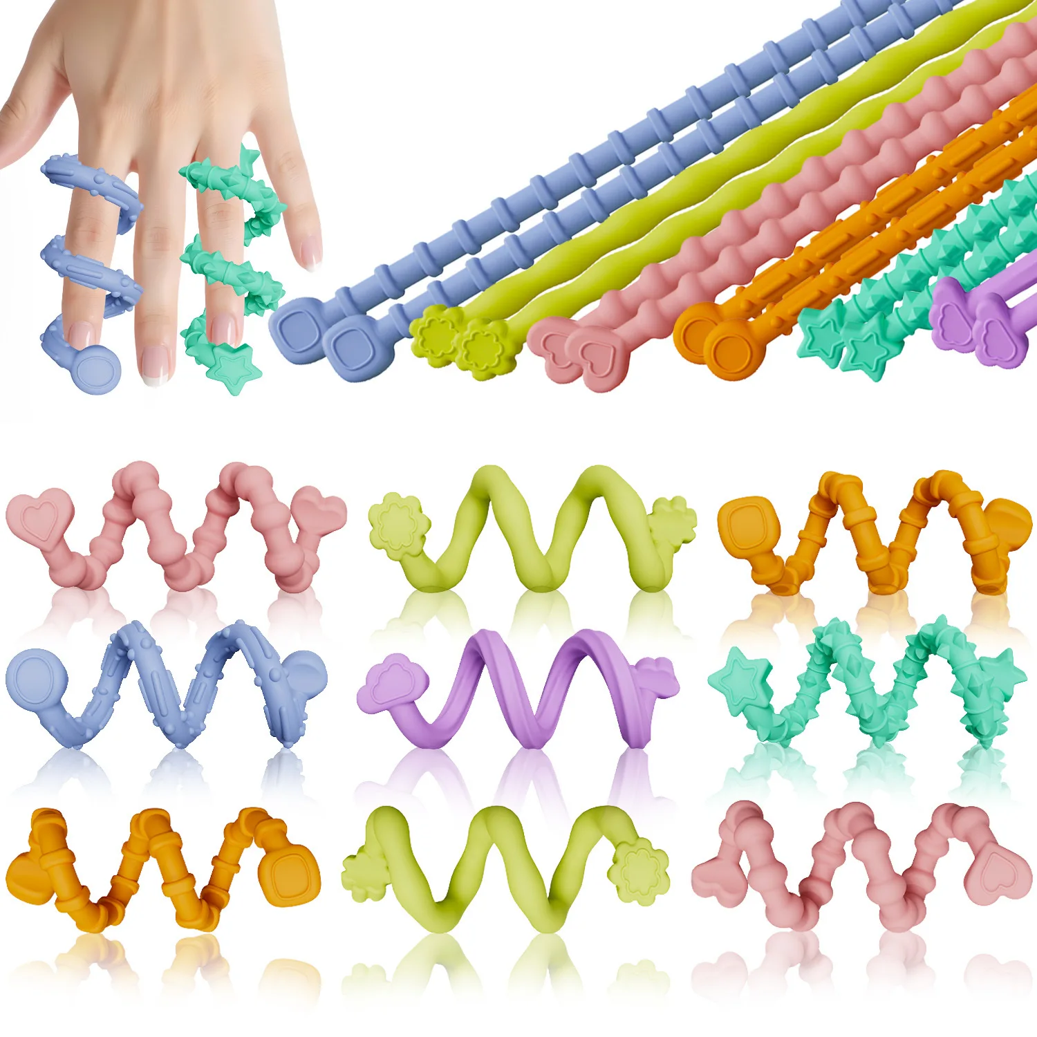 

Fidgeting Sensory Sticks Toys, Anti Stress Relief Anxiety Silicone Textured Calming Sensory Toy For Autism ADHD Kids Antistress