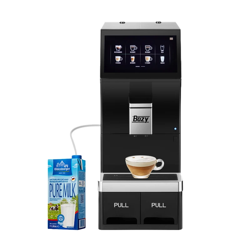 

Commercial automatic espresso coffee maker programmable cappuccino milk frother operated