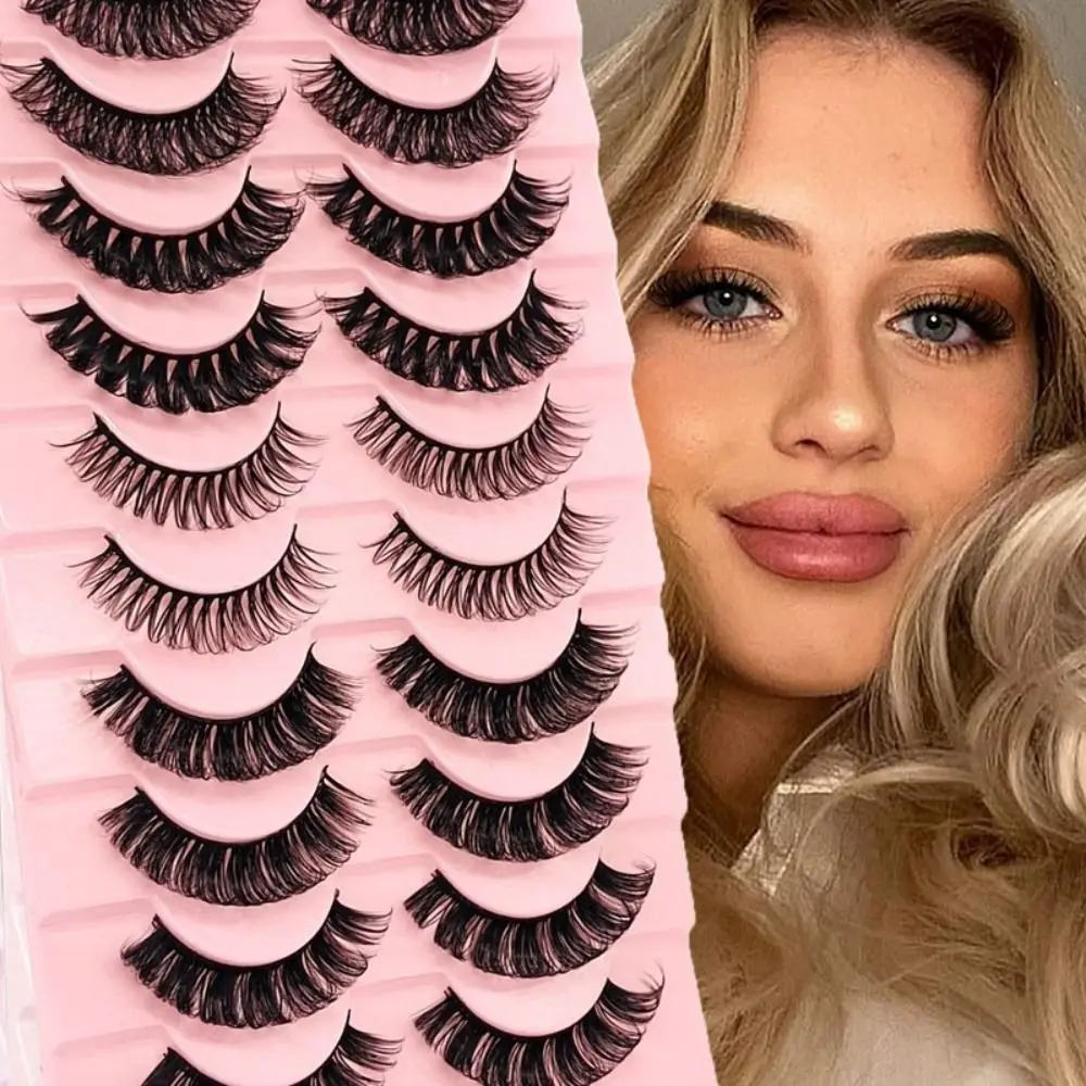 10Pairs/box Dramatic Volume Women Beauty Fiber Eye Extension False Eyelashes Thick Long Eye Lashes Fuffy Lashes