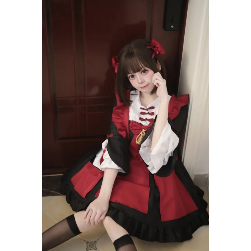 

2024 New Original New Style Chinese Spring Festival Lantern Festival LOLITA Maid Dress Oversized Performance Costumes S-5XL