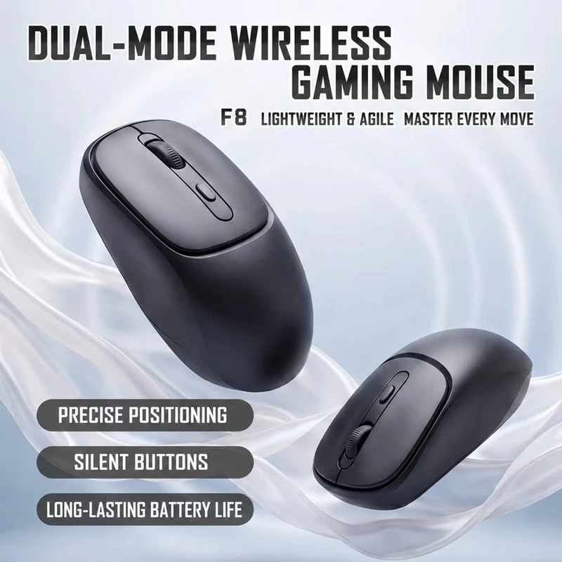Mouse Sem Fio 2.4G USB Bluetooth Leve 1600 DPI Ergonômico Silencioso para Jogos, Compatível com Macbook, Desktop, Laptop e iPad