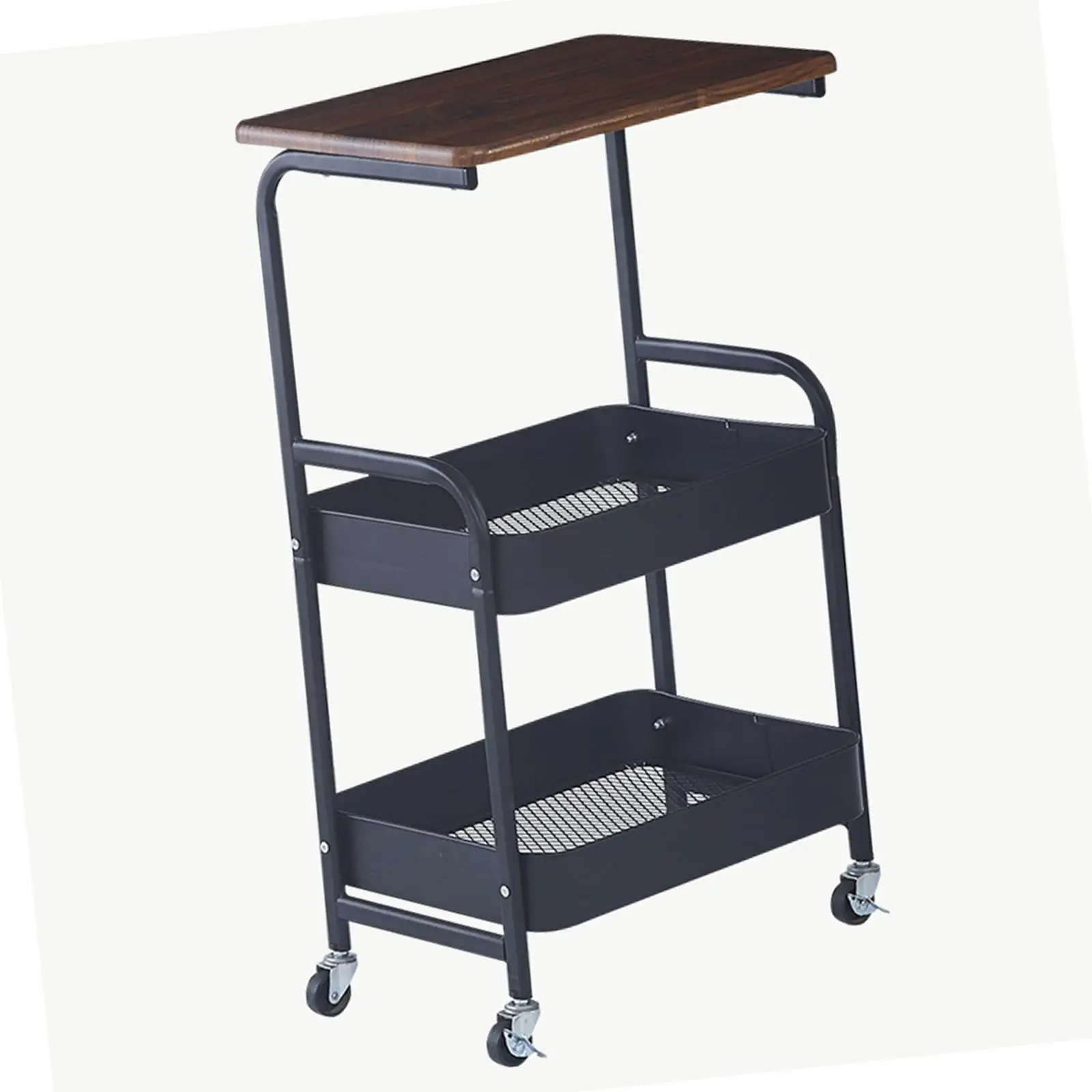 Rolling Utility Cart Slide Out Organizer Cart Classic Fruits Rack Easy Assemble Storage Cart with Wheels for Kitchen