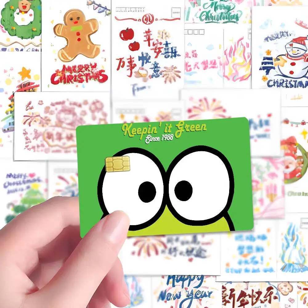 Cartoon K-Kero Kero Keroppi Cartoon Kreditkarten-Skin-Aufkleber für Bankkarten, Bus- und U-Bahn-Karten, wasserdicht, Geschenk für Frauen – Detail 11