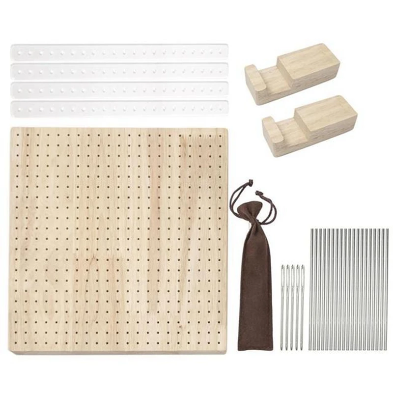 Wooden Blocking Board Square Crochet Board Crafting Kit With Small Holes Blocking Mat Blocking Board For Knitting Crochet