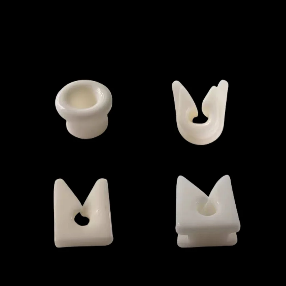 100 Pcs White Exquisite Ox Horn Gaping Flament and Textile Thread Special Alumina Ceramic Wire Guide Devices Enamel eyelets