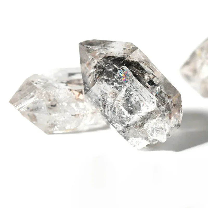 الطبيعية الأبيض Herkimer الماس كريستال الحلي محظوظ حجر المعادن عينة الريكي شفاء DIY بها بنفسك مجوهرات هدايا تذكارية 1-10 جرام