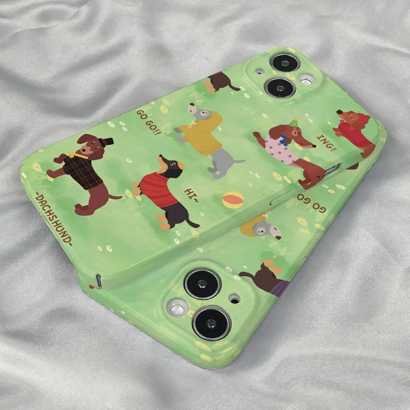 Green Lawn Outfit for Puppies High-quality Case for IPhone 15 14 13 11 Pro Max Plus Back Cover for 12 Pro Max 13mini XR XS MAX