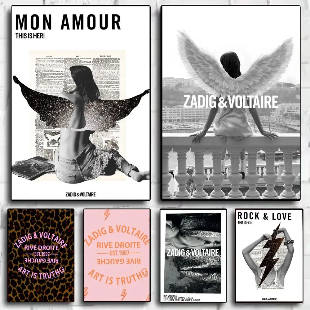 Fashion Z-Zadig-G And V-Voltaire-E Poster Perfect Sticker Self Adhesive Art Designed for Home Dining Office Spaces