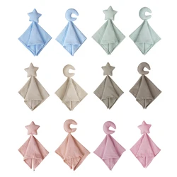 HappyFlute New Plain Colour Star&Moon Model 40*40CM Super Skin-friendly Pure Cotton Baby Sleep Soothing Towel &Toy