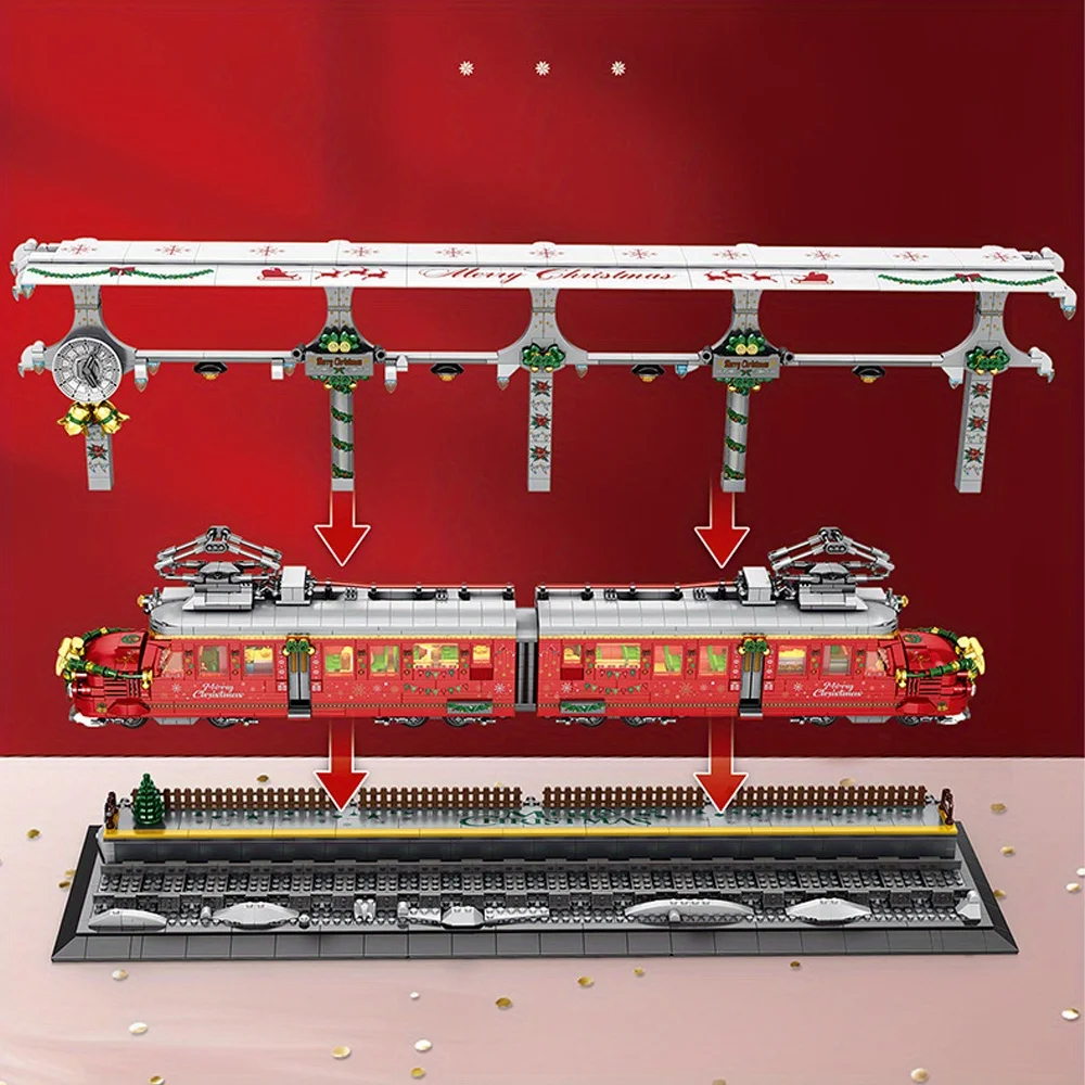 MOC-Juego de bloques de construcción de modelo de tren, 2822 Uds., crear obras maestras arquitectónicas para decoración de habitación, regalos de cumpleaños perfectos
