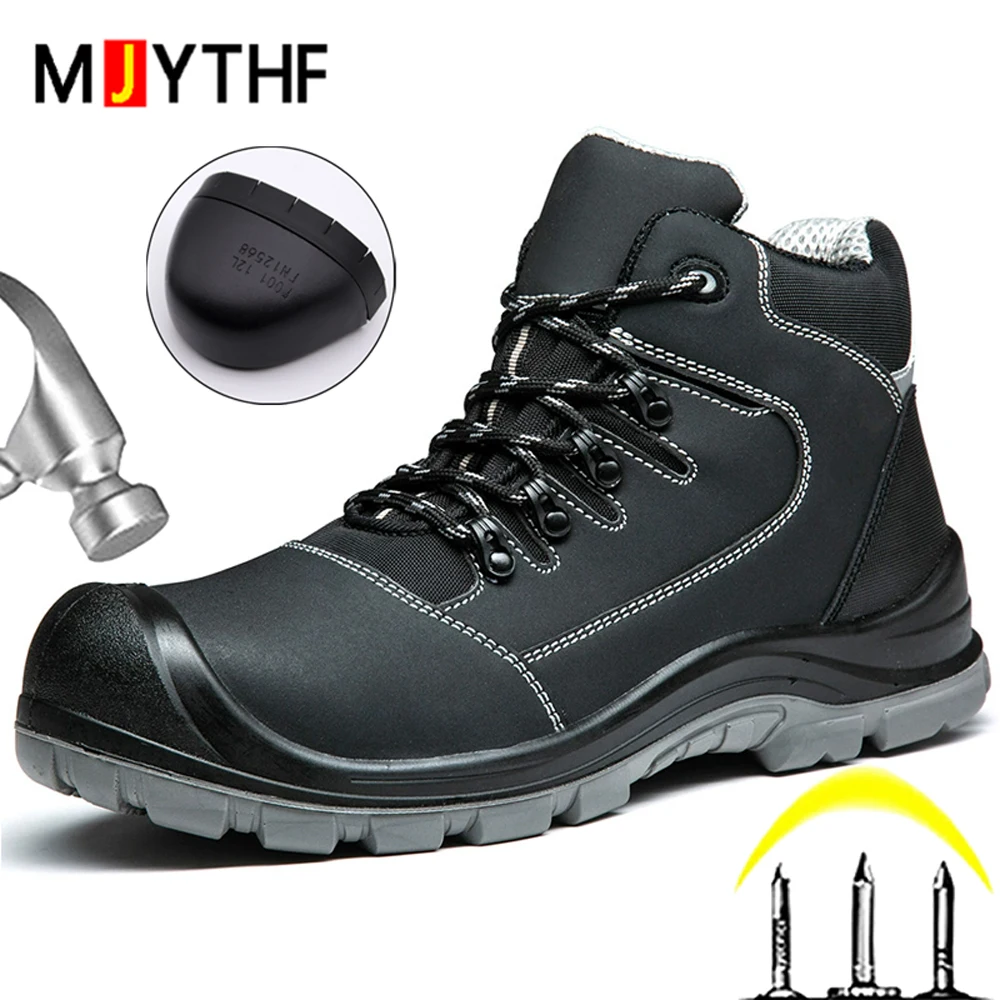 Waterproof Work Boots Steel Toe Shoes Men Puncture-Proof Safety Shoes Men Boots Industrial Shoes Protection Boots Indestructible