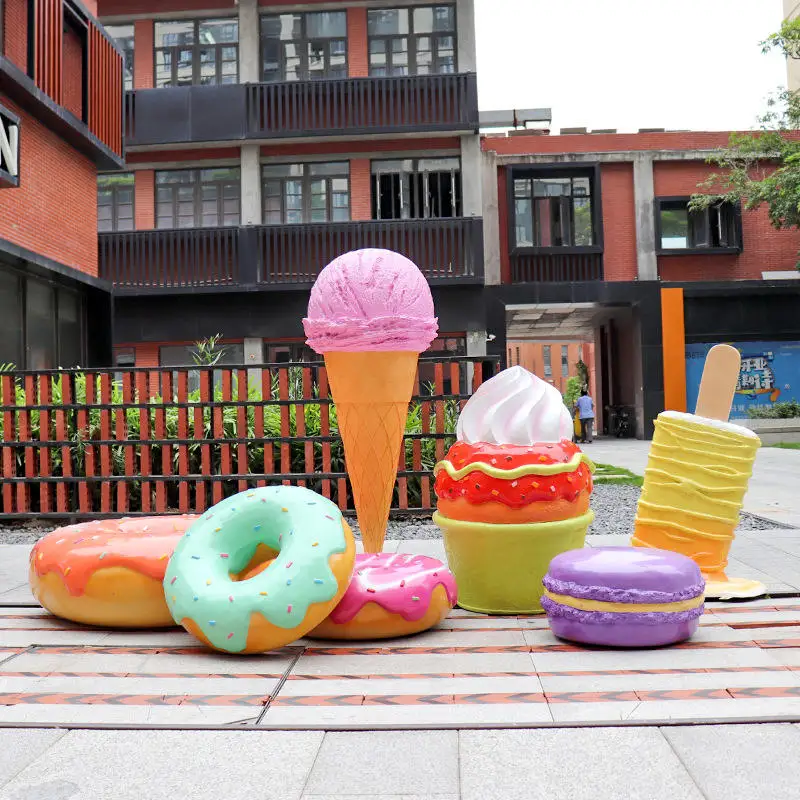ATV&UTVFiberglass Figurine Candy Party Decorations Props Ice Cream Cone Gresouice/ice Cream Store Fiberglass Ice Cream Cone Donu view 4