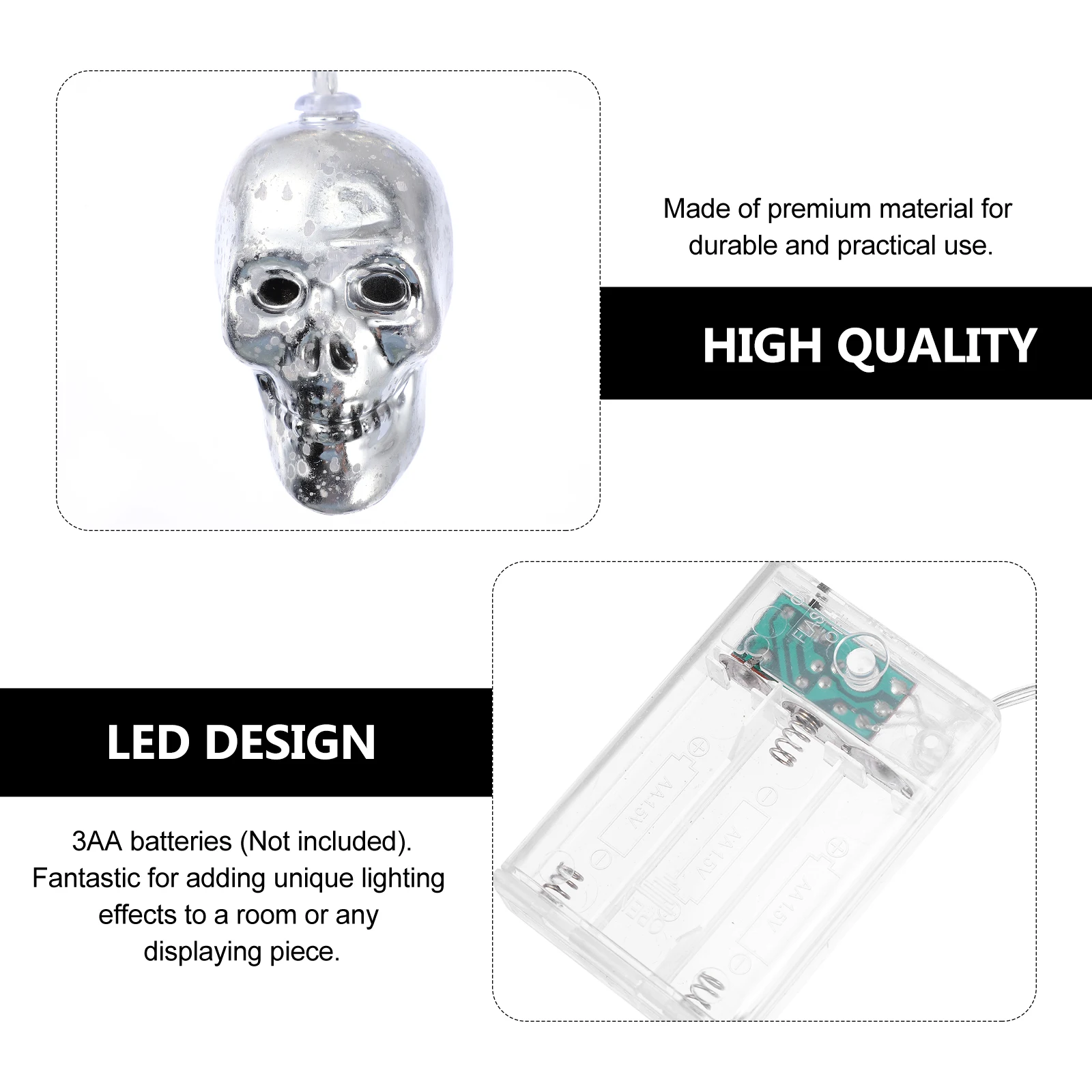 

1Set Skull LED Lights String Halloween Decorative Party Hanging Lights Indoor Outdoor Skull Lamp Lighting Halloween Lamp Decor