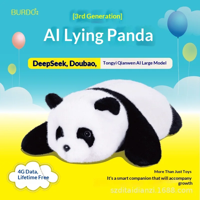 BURDO Ai Smart Panda Chat Gpt Overseas Version Diy Role Over 60 Languages Switchable Voice 4G Enabled Multi Language Plush Toy
