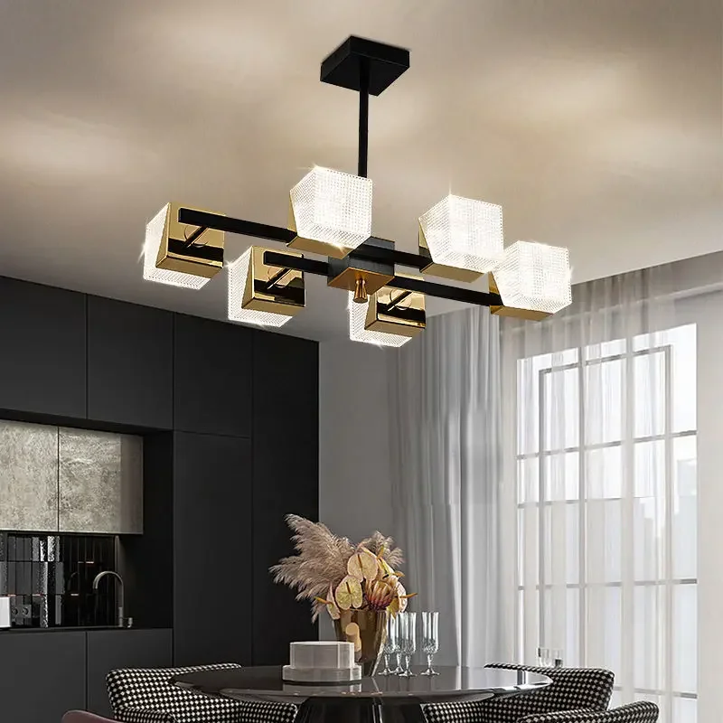 Modern LED Square Lamp Body Ceiling Chandeliers Simplicity Living Dining Room Pendant Lamp Home Decor Hanging Light Luster