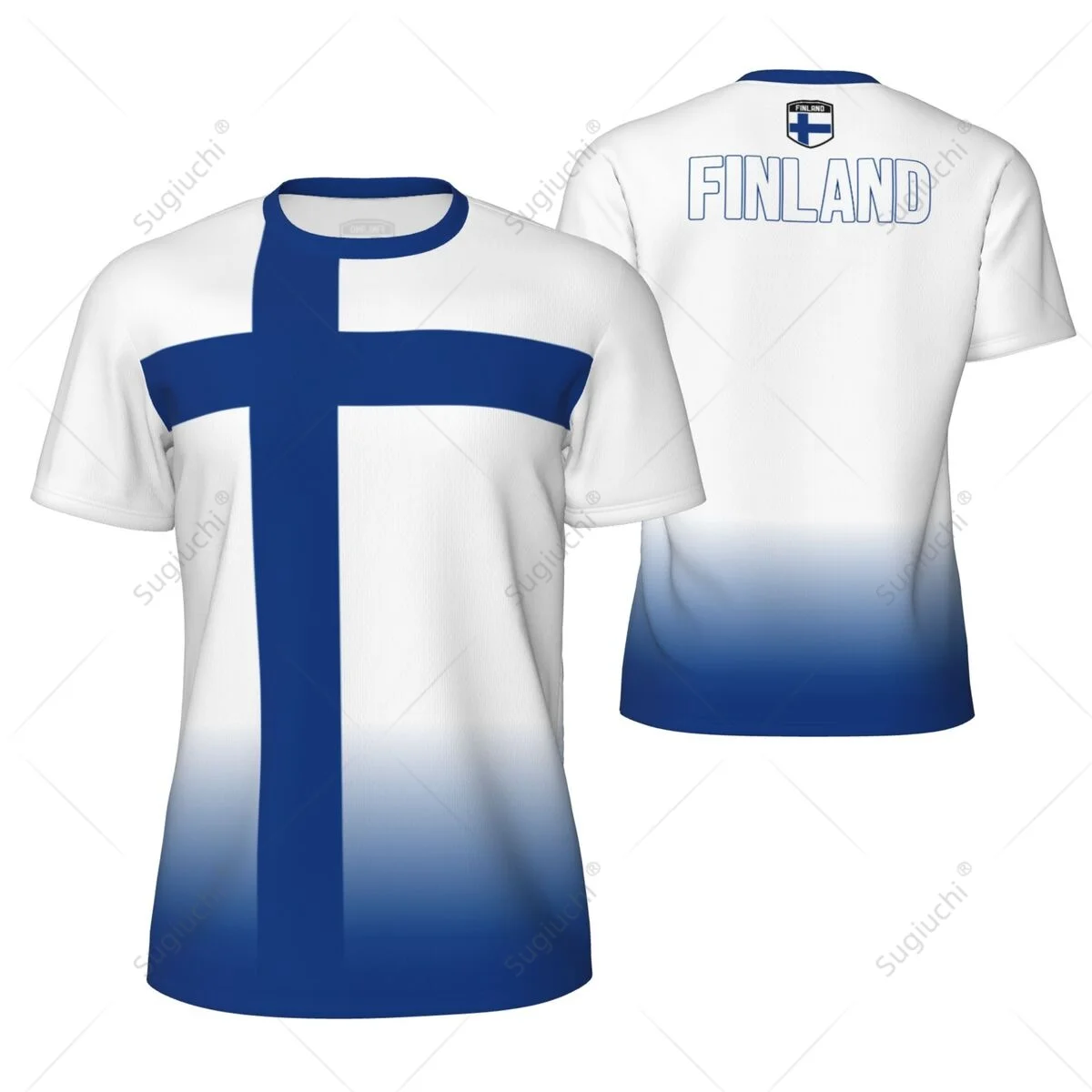 Sports Mesh T-shirt Finland Flag For Running Bike Soccer Tennis Football Fitness Tees 3D Printed Custom