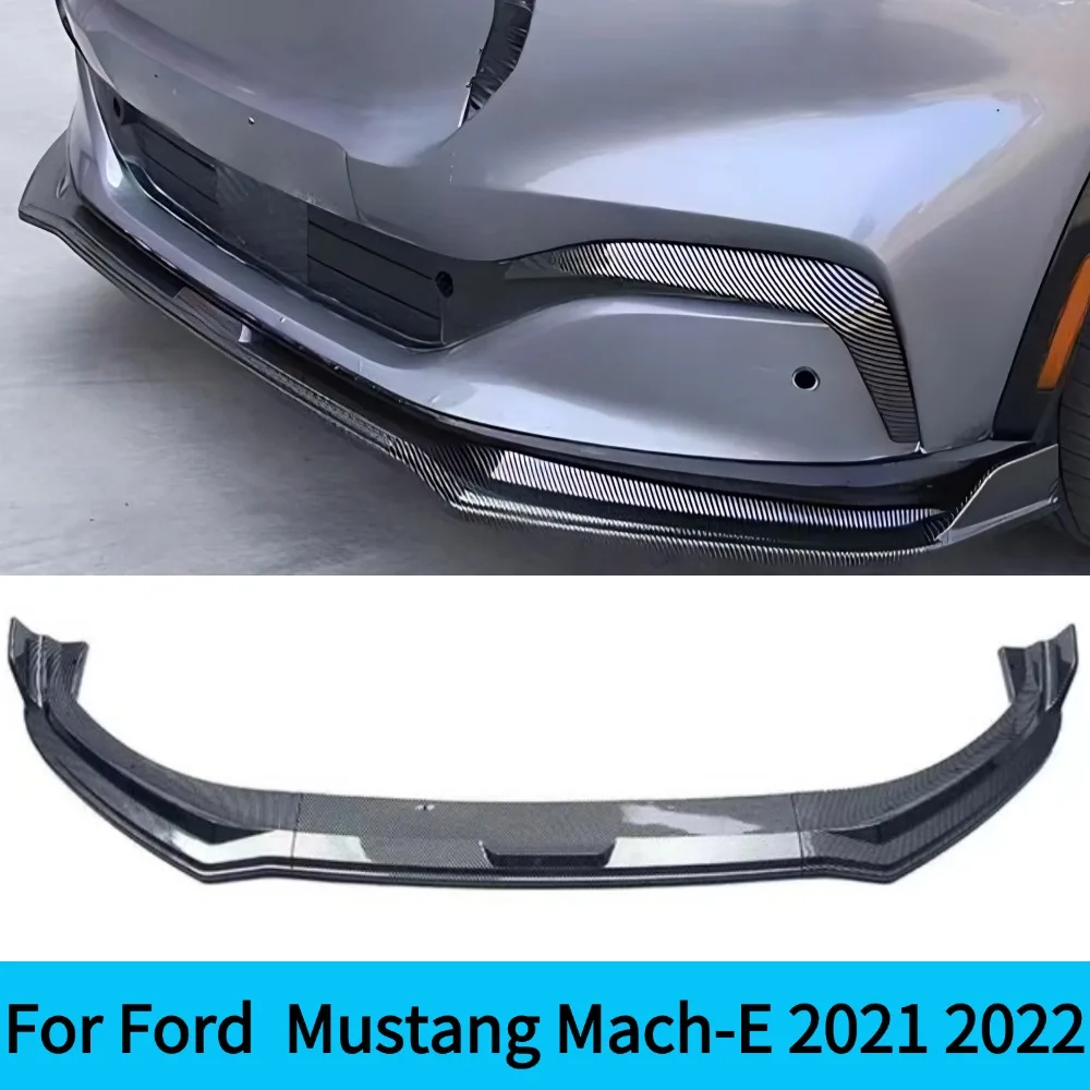 For 2021 2022 3PCS Mustang Mach-E  Car Front Protector Bumper Lip Tuning Accessories Splitter Body Kit For