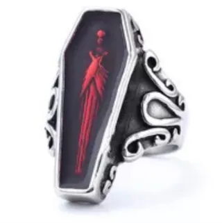 

Skull Series Zombie Coffin Dropping Glue Ring for Men and Women