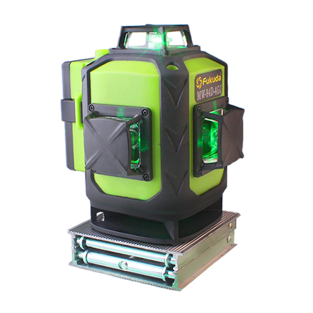 2pcs 4000MAH Remote Battery Fukuda 16 Line 4D laser level Sharp Green 515NM Beam 360 Vertical And Horizontal Self-Leveling Cross