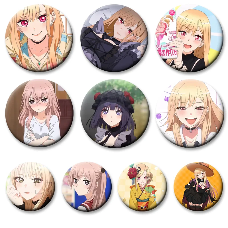 

Cute Anime Brooches My Dress Up Darling Lapel Pins Kitagawa Marin Cartoon Badge for Backpack Accessories Jewelry Exquisite Gifts