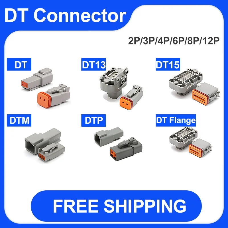 

DEUTSCH Connector DT DT13 DT15 DTM DTP Series Flange Male DT06-2S Female DT04-2P Plug Automobile Waterproof