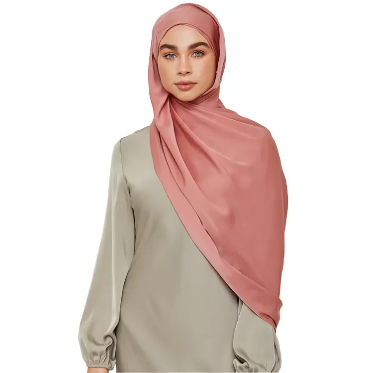 Premium Raso di Seta Hijab Donne Raso Opaco Hijab Lucido Musulmano Islamico Medina Raso Sciarpa di Seta per Le Donne Scialle 170*75 cm