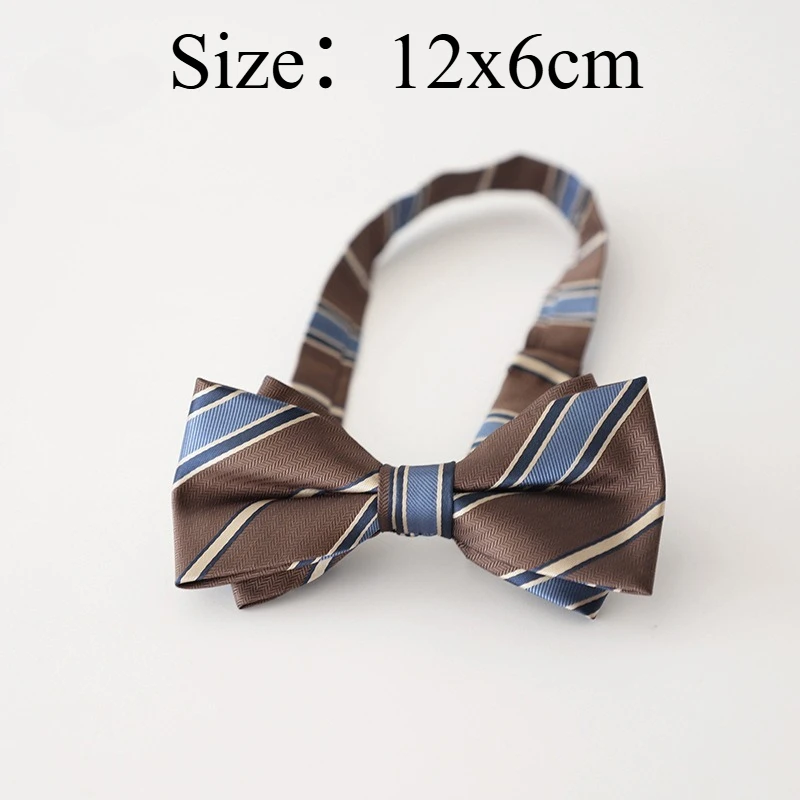 Vintage Formal Men Bow Tie, Korean Style Striped Jacquard Pattern Gentleman Bowtie For Business, Workplace And Banquet Events