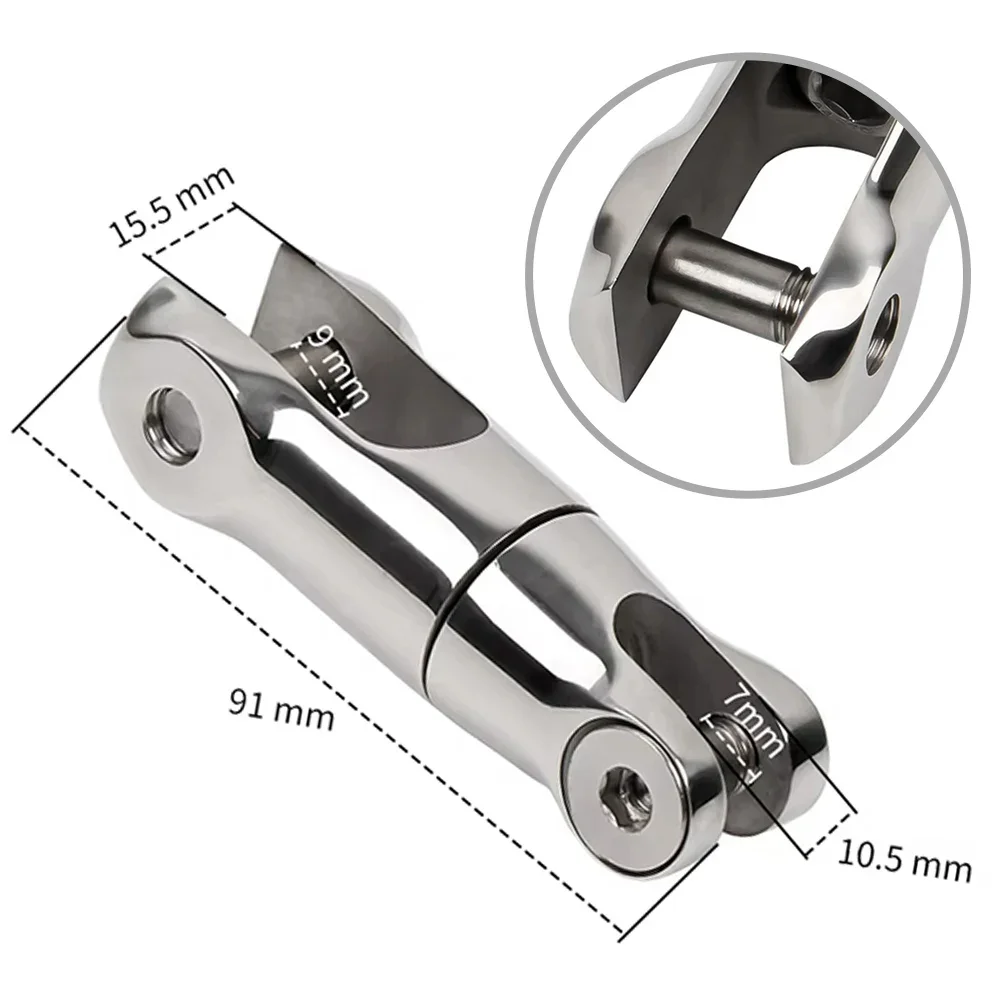 316 مركب من الفولاذ المقاوم للصدأ مرساة سلسلة قطب موصل مركبة بحرية 6-8mm10-12mm مرساة سلسلة مشتركة الملحقات