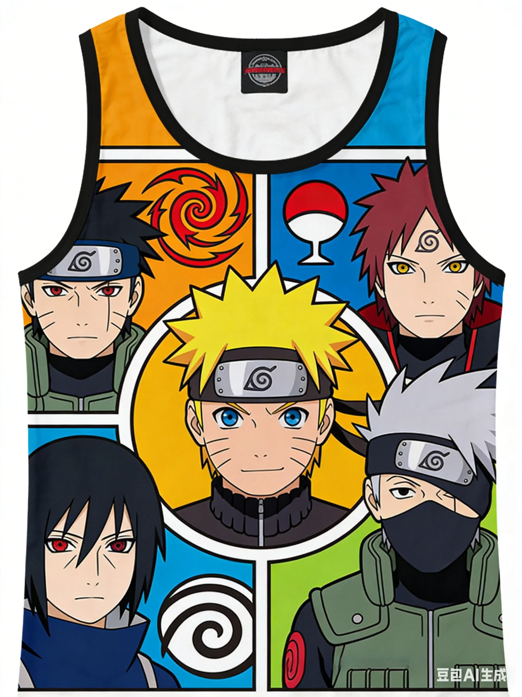 

Naruto Vest Men Summer Loose Sleeveless T-Shirt Naruto Sasuke Anime Print Trendy Tank Top