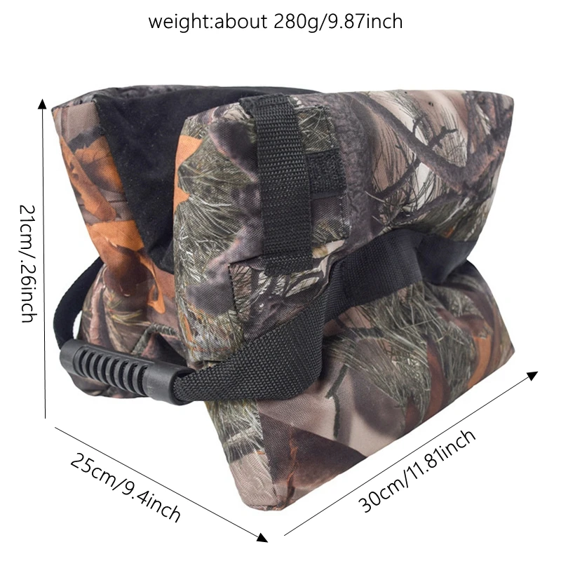 Shooting Rest Bag Outdoor Tactical Camouflage Target Sports Shooting Hunting Rest Sandbag with Portable Handle