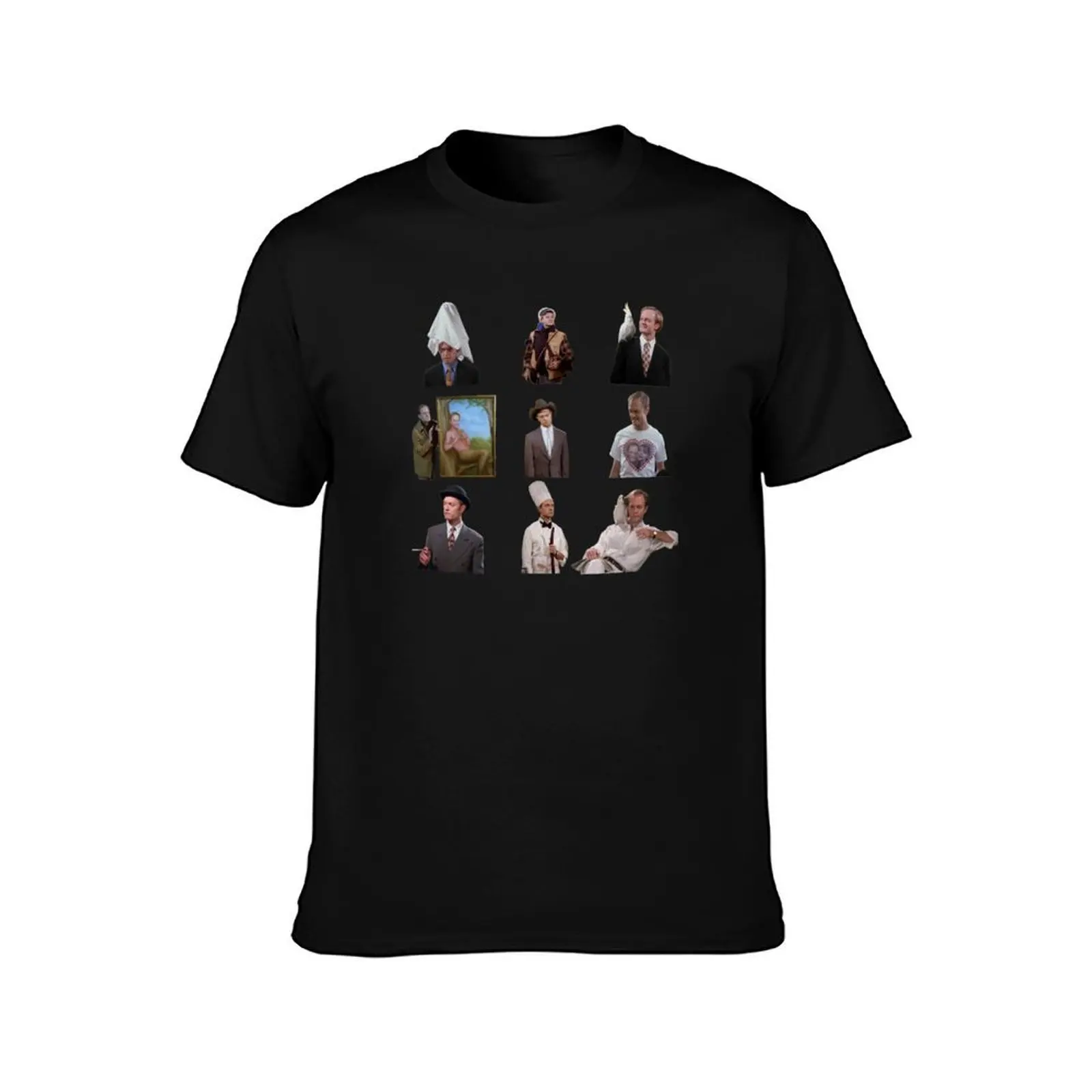 Niles crane T-Shirt, Summer Casual Cotton Tee, Oversized Streetwear Tops, Vintage Graphic Print, Loose Fit Short Sleeve