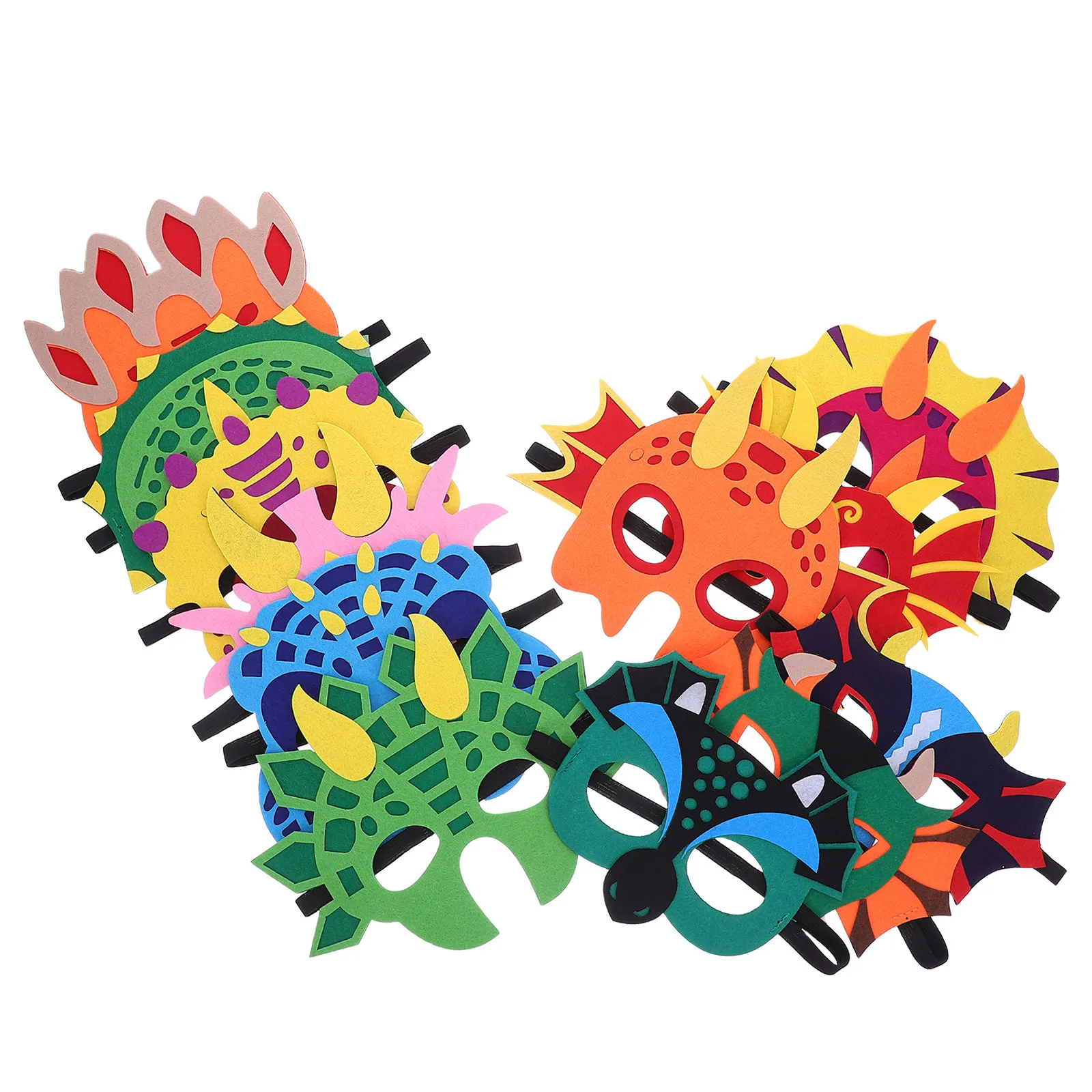 

12Pcs Kids Dinosaur Masks Soft Felt Masquerade Face Masks for Halloween Birthday Party Cosplay Pretend Dinosaur Mask