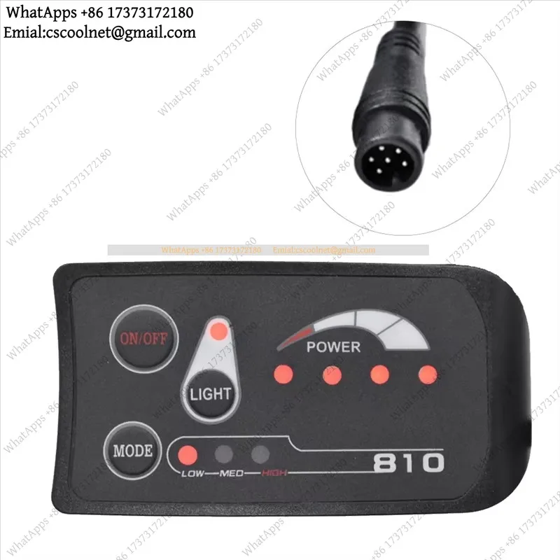JS01 6PIN S810 E-Bike LED Display 36V UART IP65 Electric Bicycle Meter