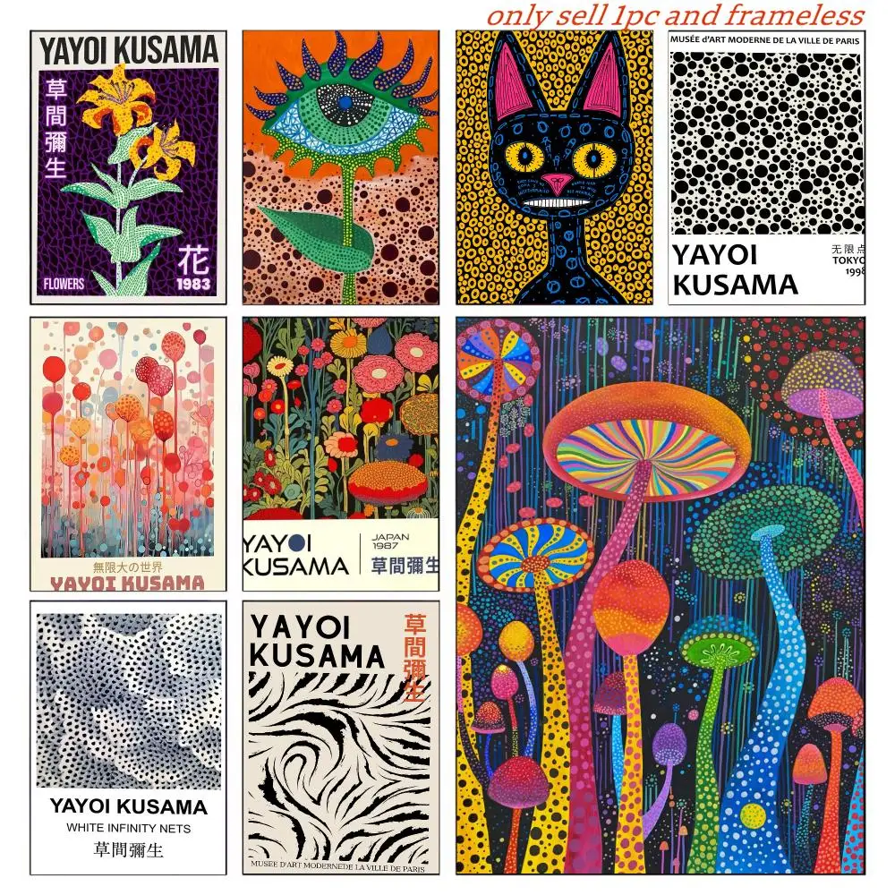 Yayoi K-Kusama Fashion Art Poster Wall Art Poster Pictures, Aesthetic Home Decor For Living Room Bedroom Office