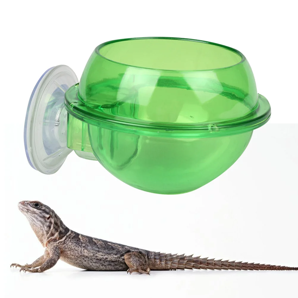 

1Pcs Small Pet Drinking Bowl Suction Cup Lizard Feeder Durable ABS Reptile Water Dish Easy Attach Lizard Feeding Bowl