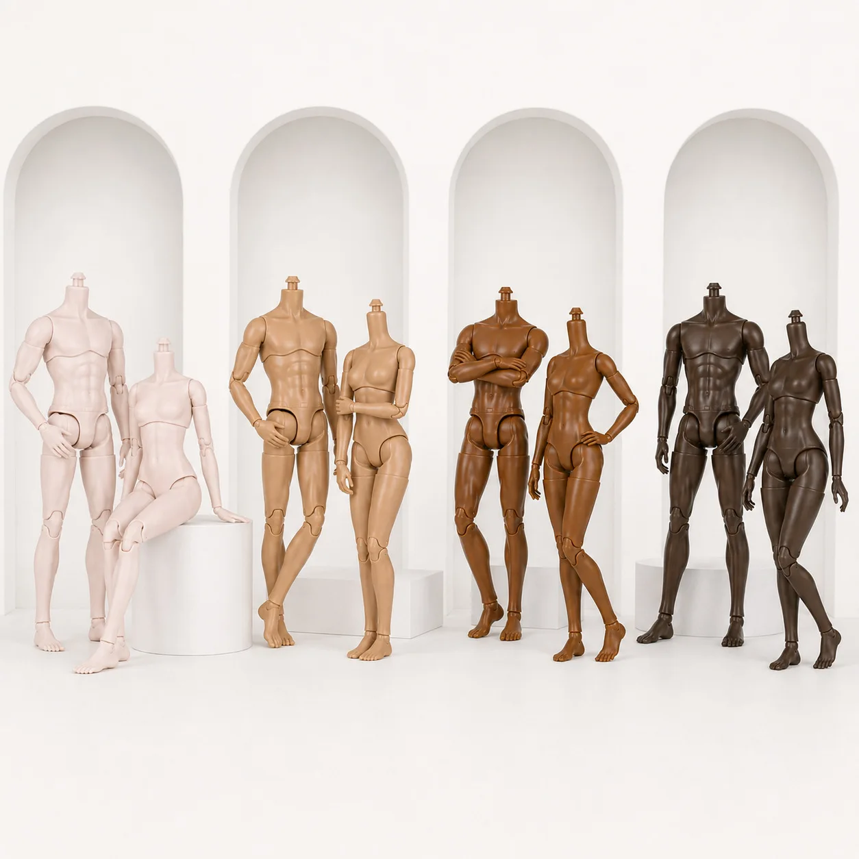 1/6 Gen 2 Supermodel Body Accessories Joints Movable Female Figure Multi‑skin‑tone Doll Muscle Male KEN Body For 30cm Doll