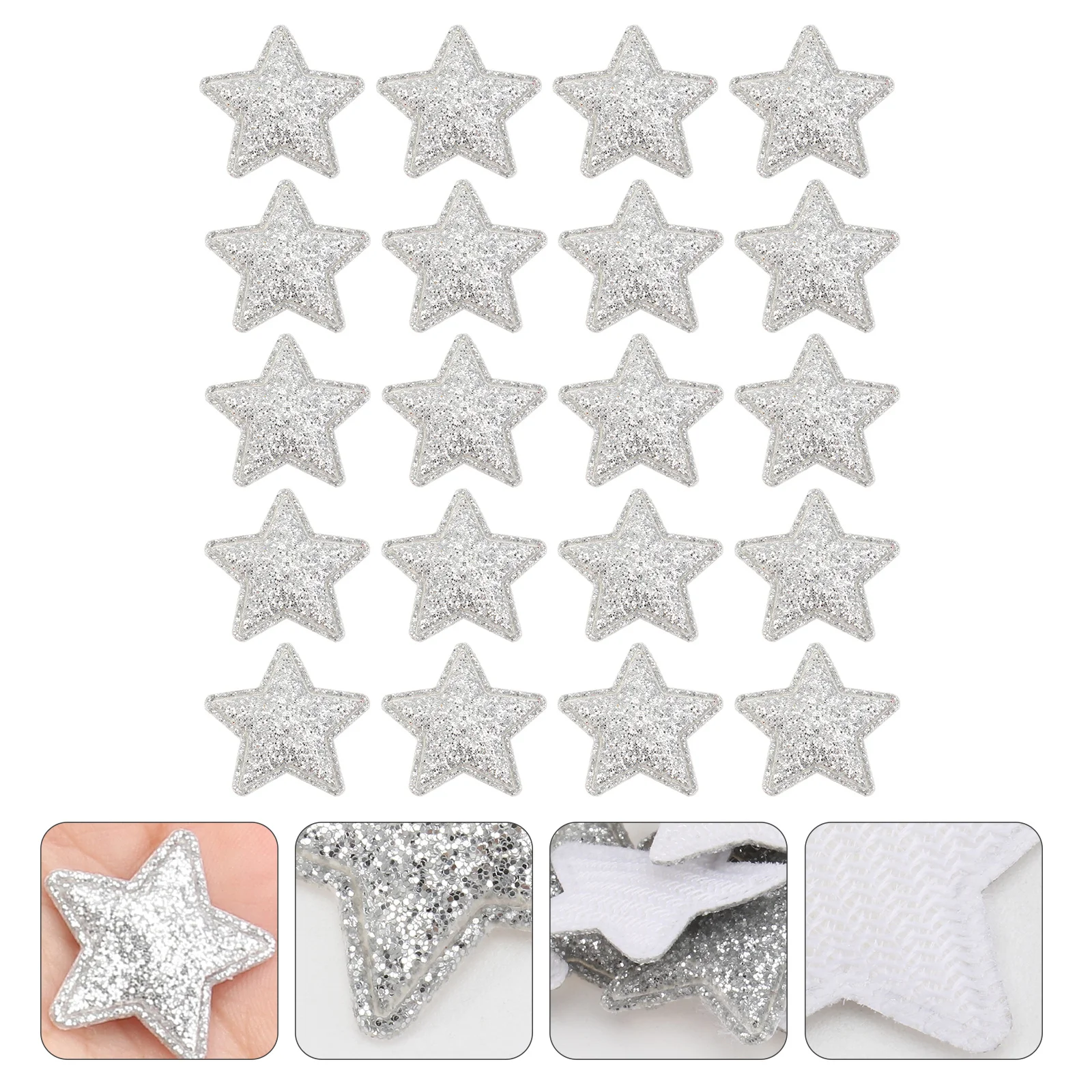 

100Pcs Star Cloth Patches Bright Colored DIY Christmas Decoration Garment Accessories Clothing Patch Stickers Stylish Applique