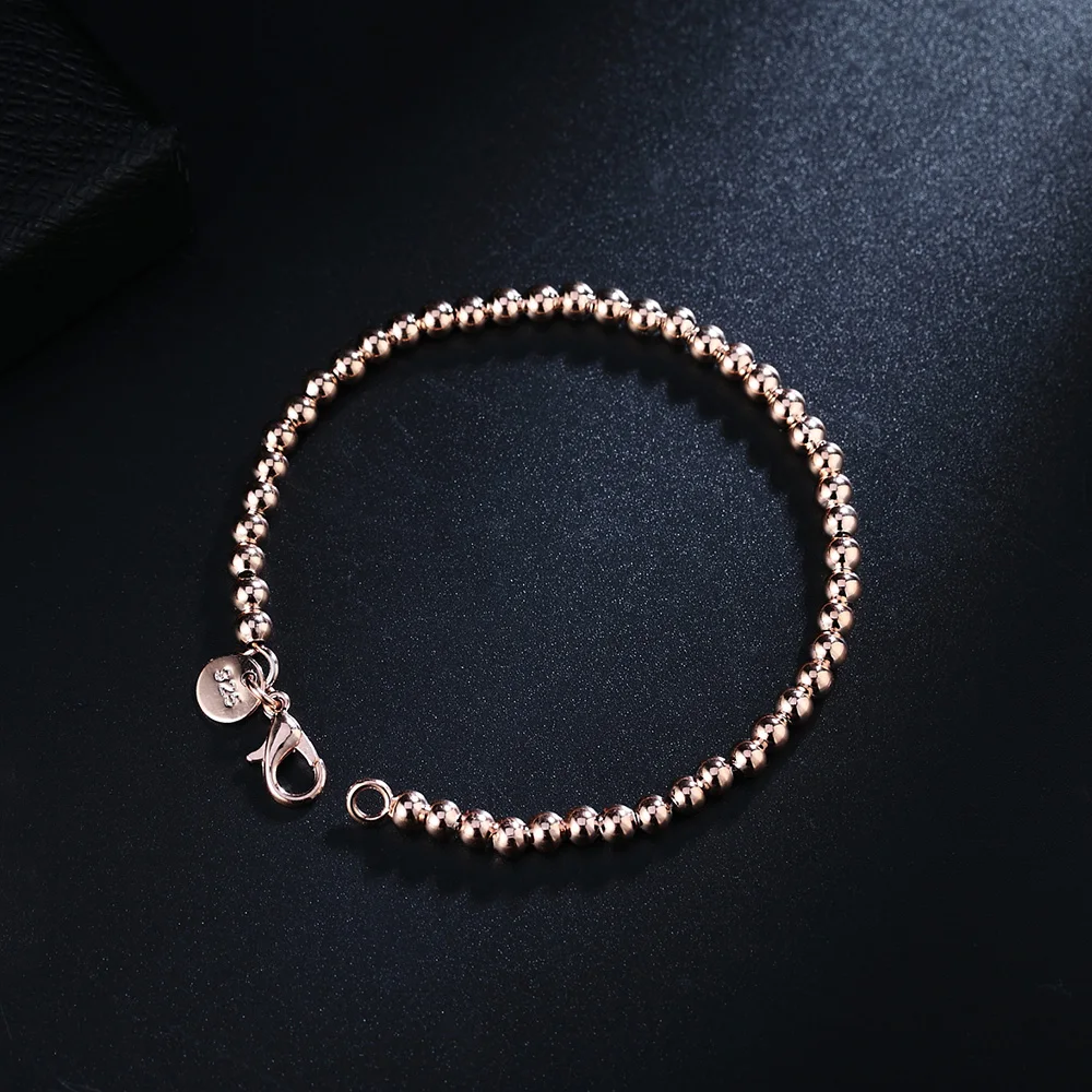 Popular European and American Silver Plated Gold Plated Fashion K-Gold Women's Jewelry 4mm Buddha Bead Girl Bracelet Gift