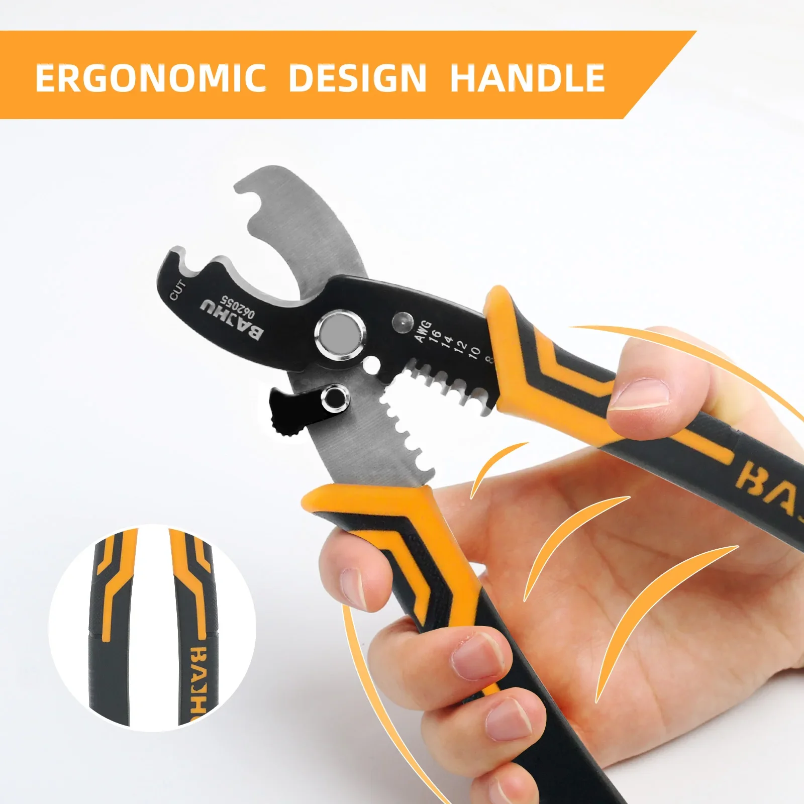 Multifunctional Cable Scissors Wire Stripper Industrial Grade Cutting Scissors 1.6-4.0mm Electrician Hand Tools