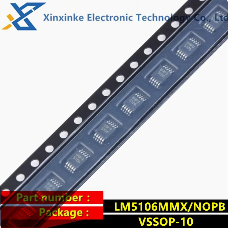 5PCS LM5106MMX/NOPB Mark:5106 MSOP-10 Gate Drivers 1.2A1.8A 100V Half Bridge Gate Driver With 8V-UVLO And Programmable Dead-time