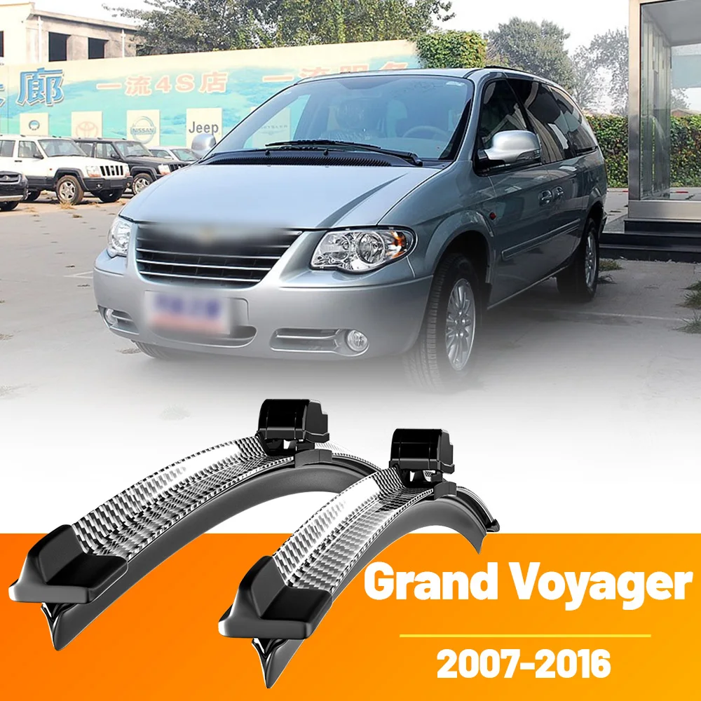 2 stücke Frontscheibe Scheibenwischerblätter Carbon Faser Scheibenwischer Für Chrysler Grand Voyager 2007-2016 2008 2009 2012 2013 2015