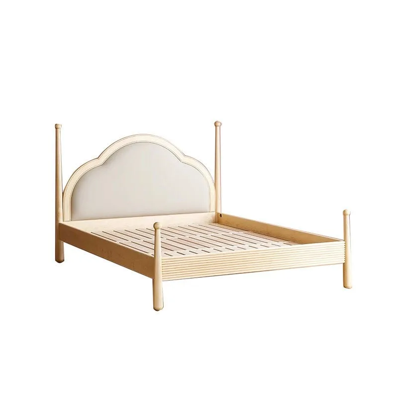 Nordic Simplified Solid Wood Cherry Wood Box Bed 1.5/1 Japanese Black Walnut High Box Storage Double Bed
