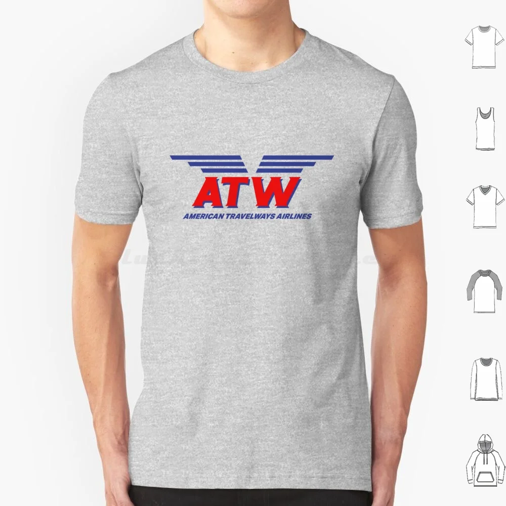 American Travelways T Shirt 6xl Cotton Cool Tee Delta Force Movie Film 1980s 80s Action Movies Fictional Airways Plane Chuck