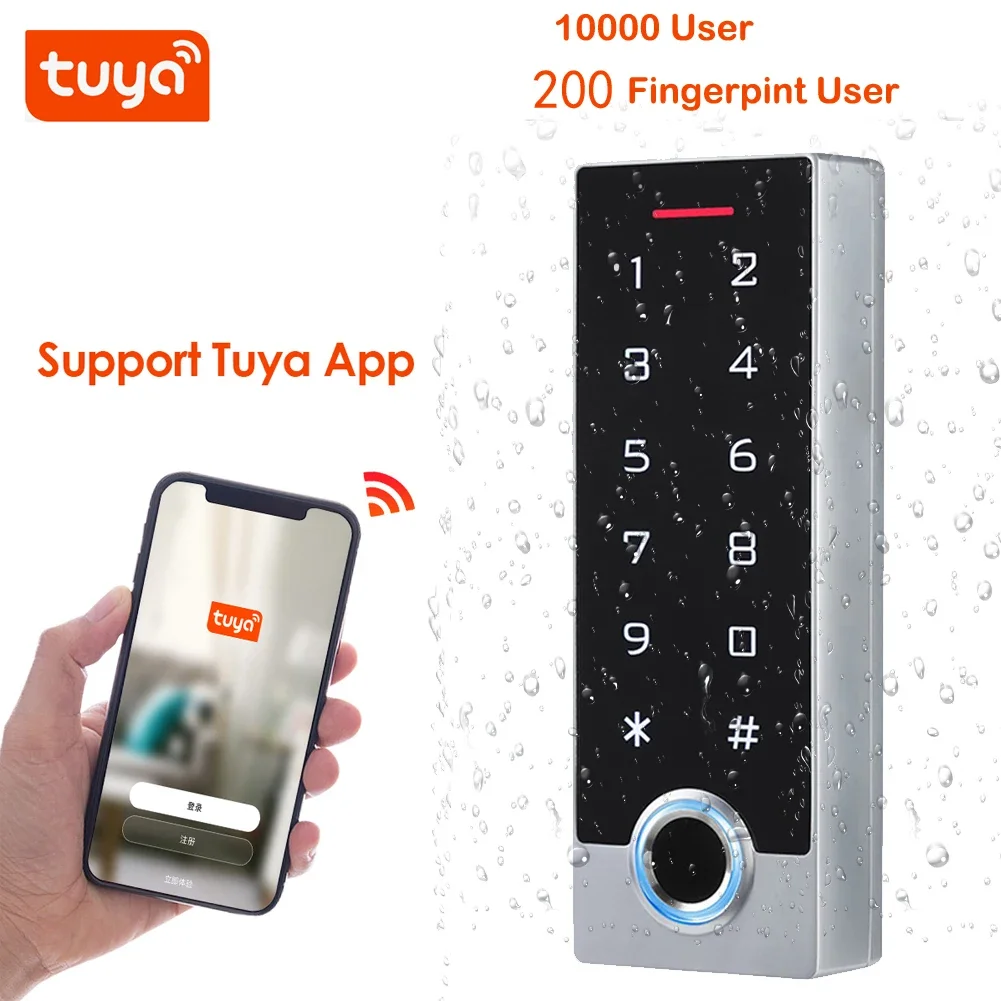 Imagem -02 - Impermeável Fingerprint Acesso Bloqueio de Controle Tuya App Standalone Rfid Keypad Card Door Entry 125khz