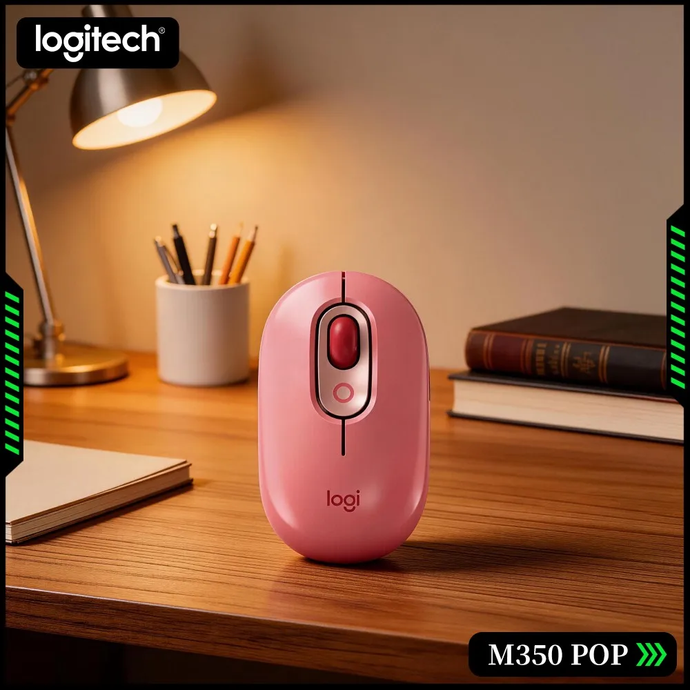 Eco-Friendly Logitech M350 POP Mouse Recycled Plastic Silent Scroll Multi-Gadget For Gaming Tablet And Handheld Console Device
